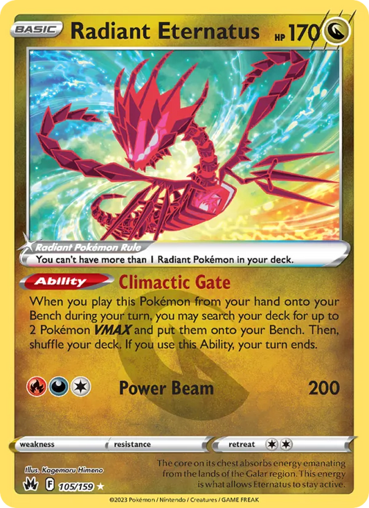 Radiant Eternatus Holo 105/159 Crown Zenith Pokémon Card
