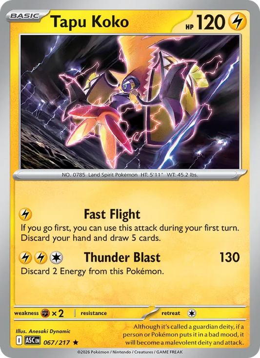 Tapu Koko Holo 067/217 Ascended Heroes Pokémon Card