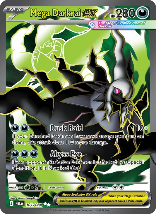 Mega Darkrai ex Holo 101/84 Pitch Black Pokémon Card