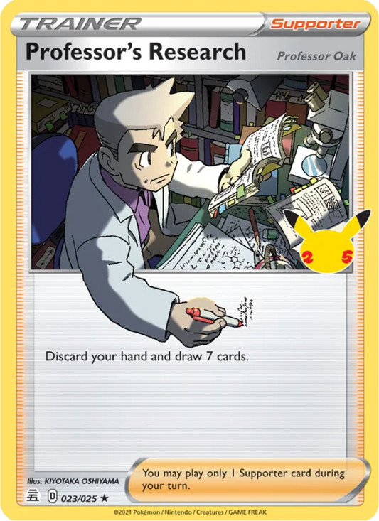 Professor's Research (Professor Oak) Holo 023/25 Celebrations Pokémon Card