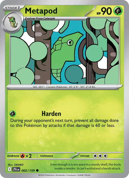 Metapod Normal 002/159 Journey Together Pokémon Card