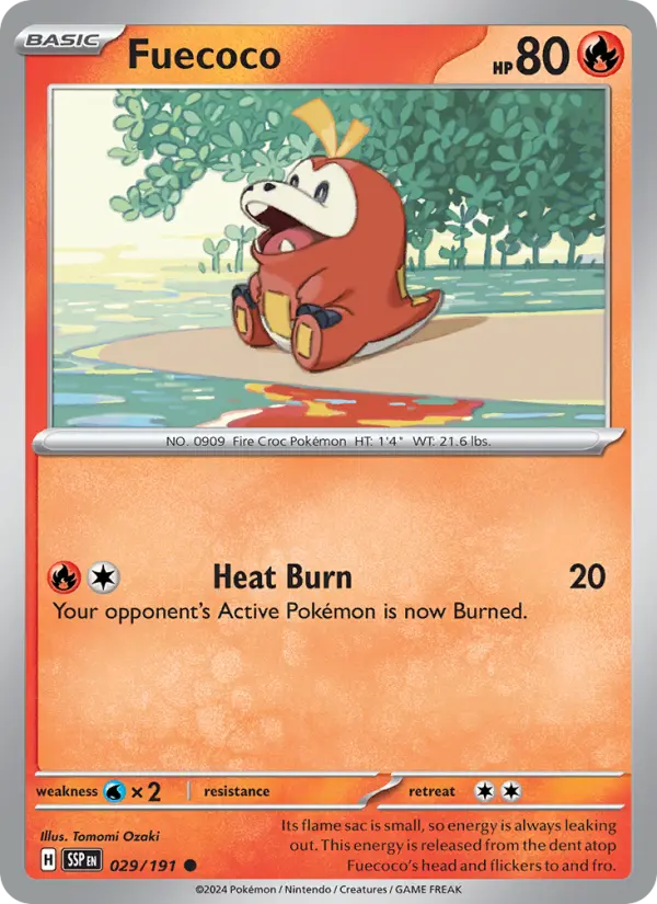 Fuecoco Reverse Holo 029/191 Surging Sparks Pokémon Card