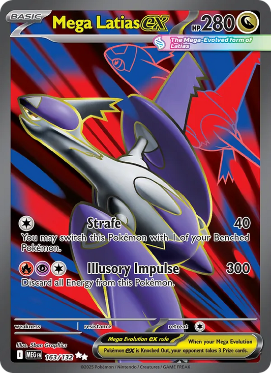 Mega Latias ex Holo 163/132 Mega Evolution Pokémon Card