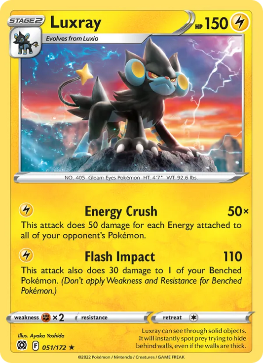 Luxray Normal 051/172 Brilliant Stars Pokémon Card
