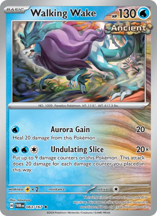 Walking Wake Reverse Holo 063/167 Twilight Masquerade Pokémon Card