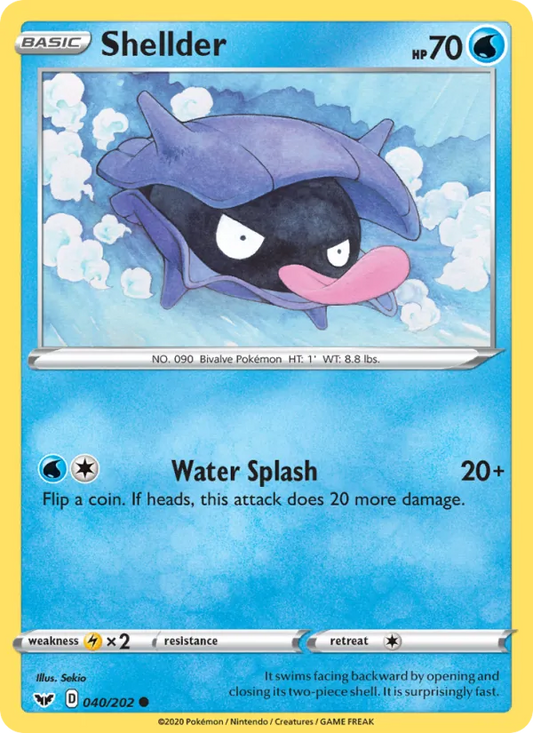 Shellder Normal 040/202 Sword & Shield Pokémon Card