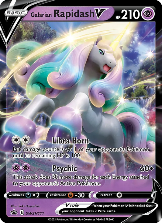 Galarian Rapidash V Holo WH111/307 SWSH Black Star Promos Pokémon Card