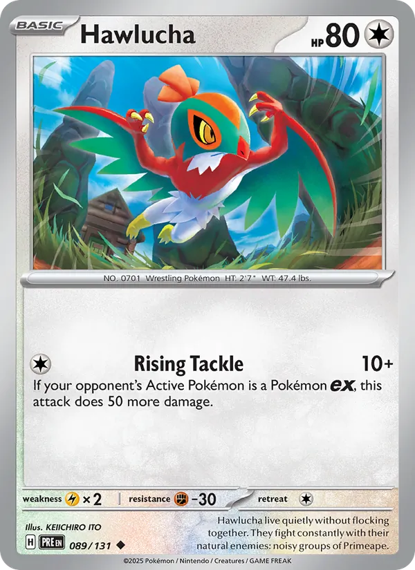 Hawlucha Normal 089/131 Prismatic Evolutions Pokémon Card