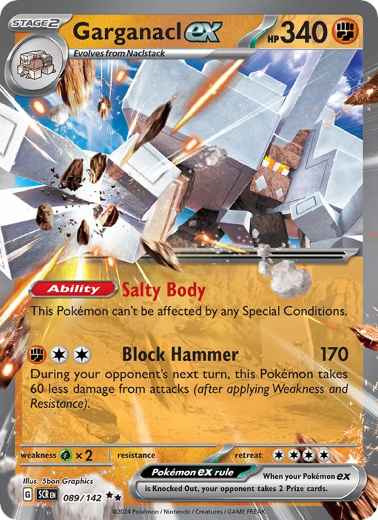 Garganacl ex Holo 089/142 Stellar Crown Pokémon Card