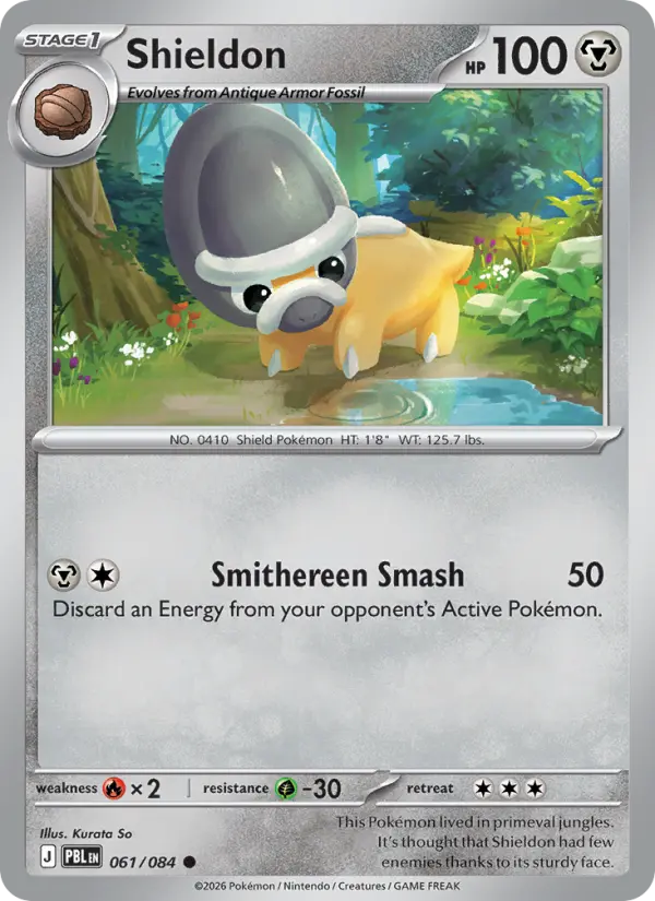 Shieldon Reverse Holo 061/84 Pitch Black Pokémon Card