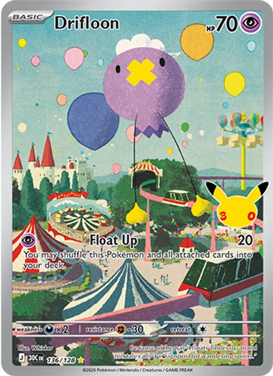 Drifloon Normal 136/128 30th Celebration Pokémon Card