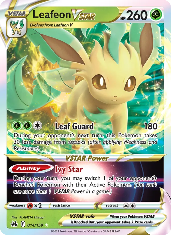 Leafeon VSTAR Holo 014/159 Crown Zenith Pokémon Card