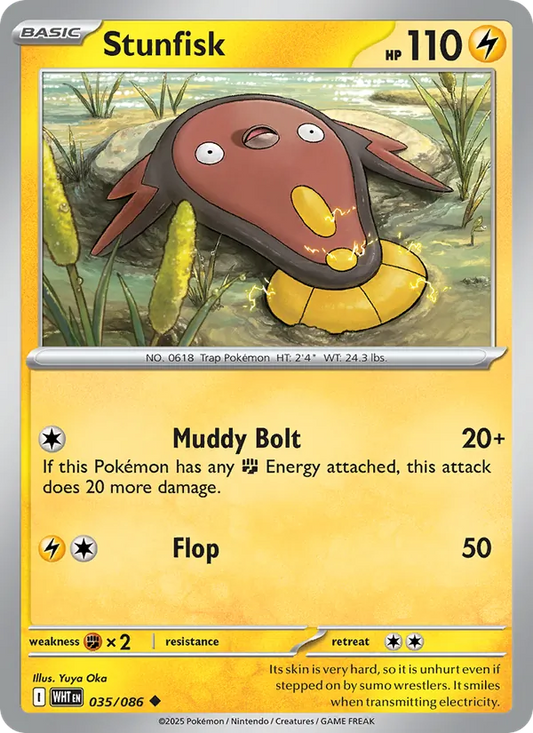 Stunfisk Normal 035/86 White Flare Pokémon Card