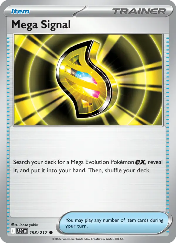 Mega Signal Reverse Holo 193/217 Ascended Heroes Pokémon Card