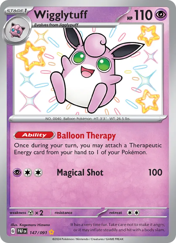 Wigglytuff Holo 147/91 Paldean Fates Pokémon Card