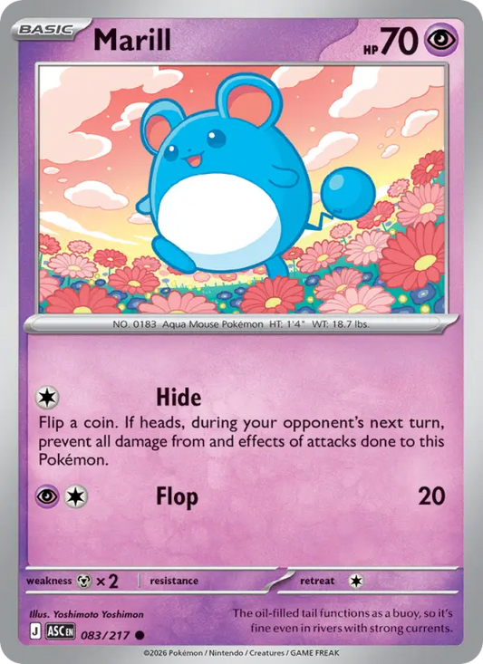 Marill Reverse Holo 083/217 Ascended Heroes Pokémon Card