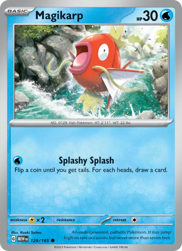 Magikarp Reverse Holo 129/165 151 Pokémon Card
