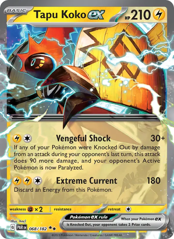 Tapu Koko ex Holo 068/182 Paradox Rift Pokémon Card