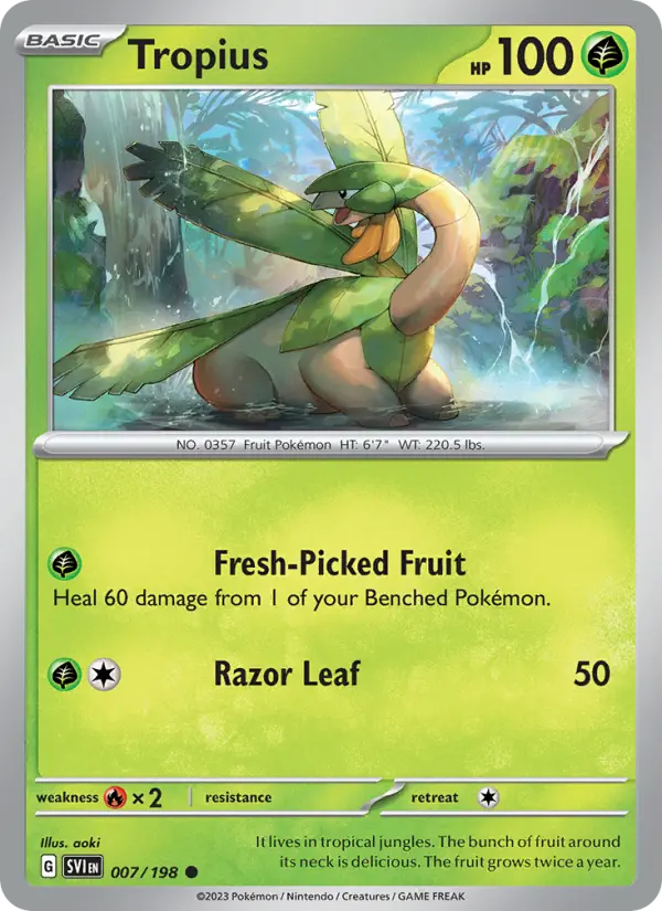 Tropius Non-Foil 007/198 Scarlet & Violet Pokémon Card