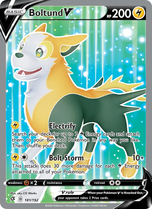 Boltund V Holo 181/192 Rebel Clash Pokémon Card