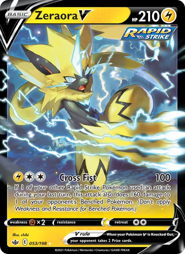 Zeraora V Holo 053/198 Chilling Reign Pokémon Card