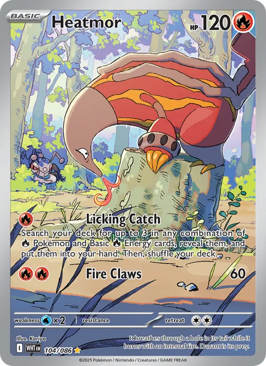 Heatmor Holo 104/86 White Flare Pokémon Card