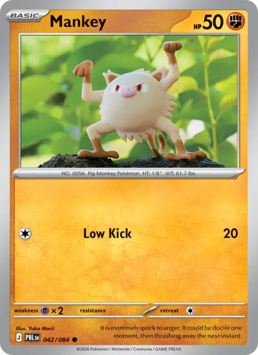 Mankey Reverse Holo 042/84 Pitch Black Pokémon Card