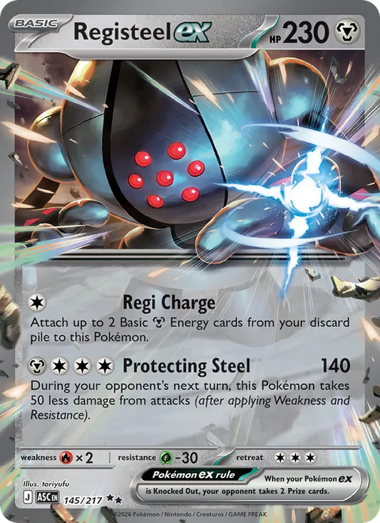 Registeel ex Holo 145/217 Ascended Heroes Pokémon Card