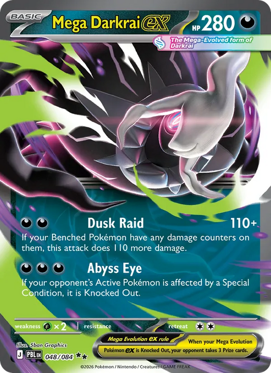 Mega Darkrai ex Holo 048/84 Pitch Black Pokémon Card