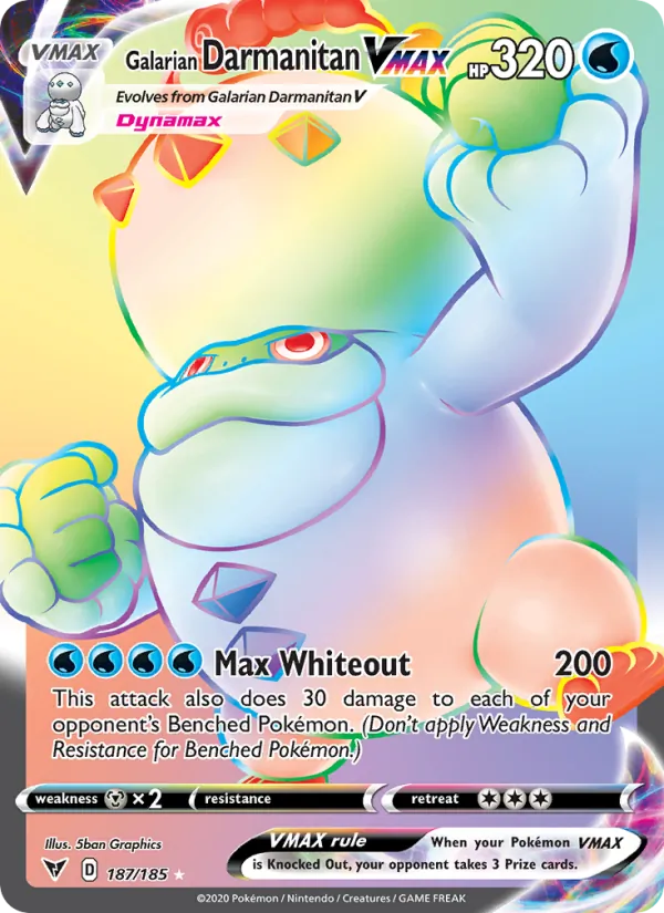 Galarian Darmanitan VMAX Holo 187/185 Vivid Voltage Pokémon Card