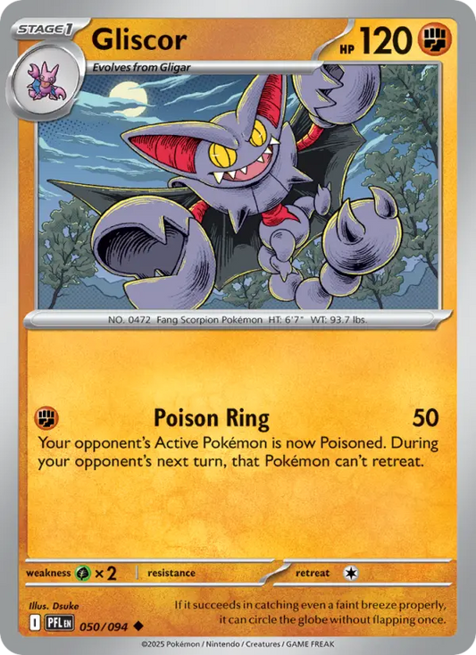 Gliscor Reverse Holo 050/94 Phantasmal Flames Pokémon Card