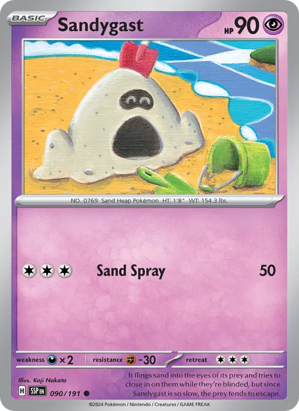 Sandygast Reverse Holo 090/191 Surging Sparks Pokémon Card
