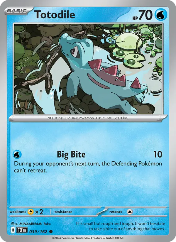 Totodile Reverse Holo 039/162 Temporal Forces Pokémon Card