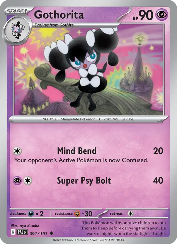 Gothorita Non-Foil 091/193 Paldea Evolved Pokémon Card