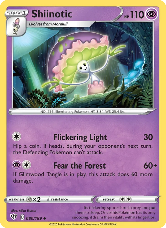 Shiinotic Normal 080/189 Darkness Ablaze Pokémon Card