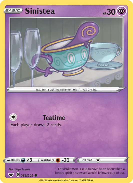 Sinistea Normal 089/202 Sword & Shield Pokémon Card