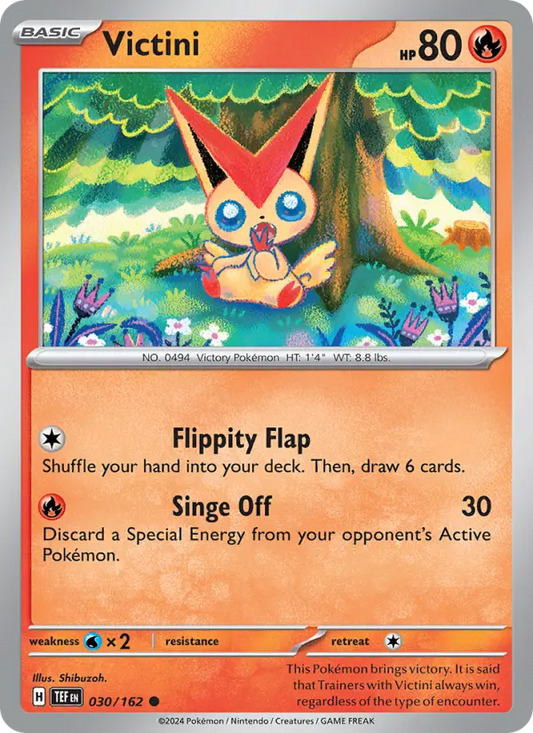 Victini Reverse Holo 030/162 Temporal Forces Pokémon Card