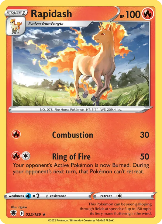 Rapidash Reverse Holo 022/189 Astral Radiance Pokémon Card