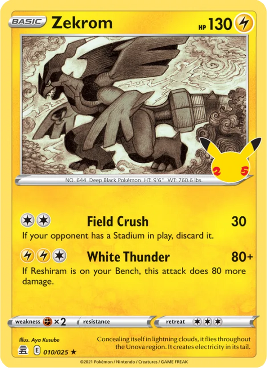 Zekrom Holo 010/25 Celebrations Pokémon Card
