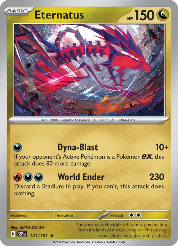 Eternatus Reverse Holo 141/191 Surging Sparks Pokémon Card