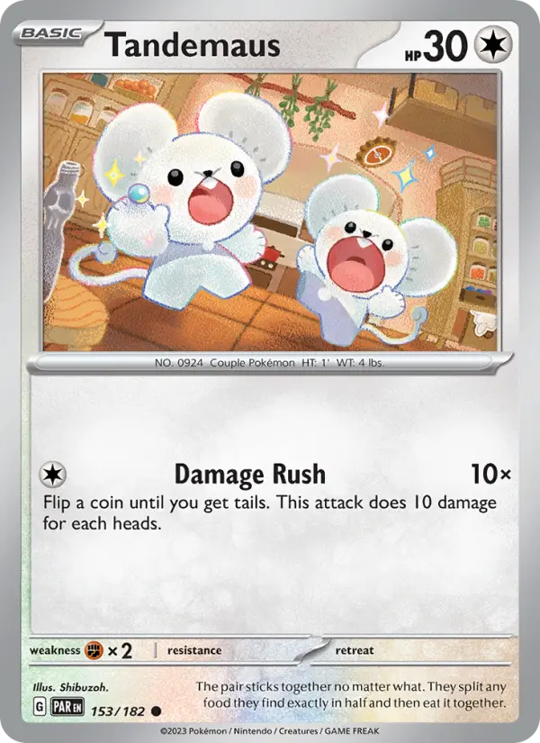 Tandemaus Reverse Holo 153/182 Paradox Rift Pokémon Card