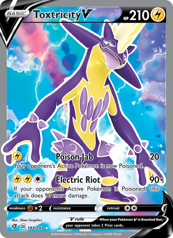 Toxtricity V Holo 182/192 Rebel Clash Pokémon Card