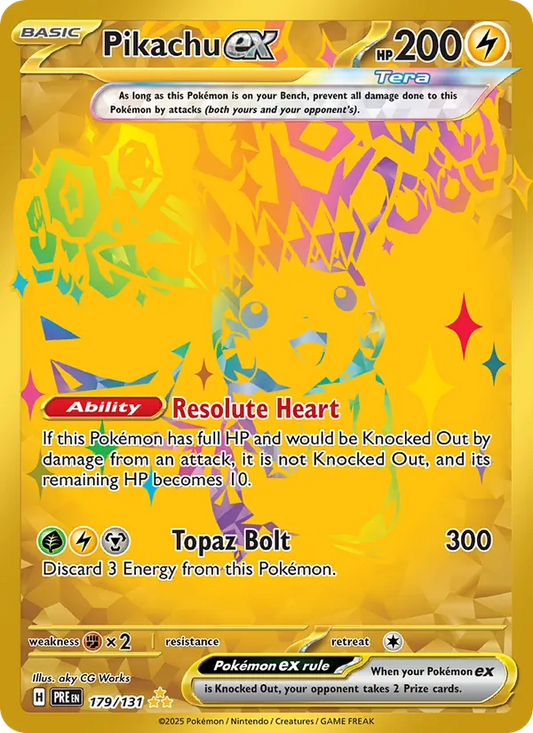 Pikachu ex Holo 179/131 Prismatic Evolutions Pokémon Card