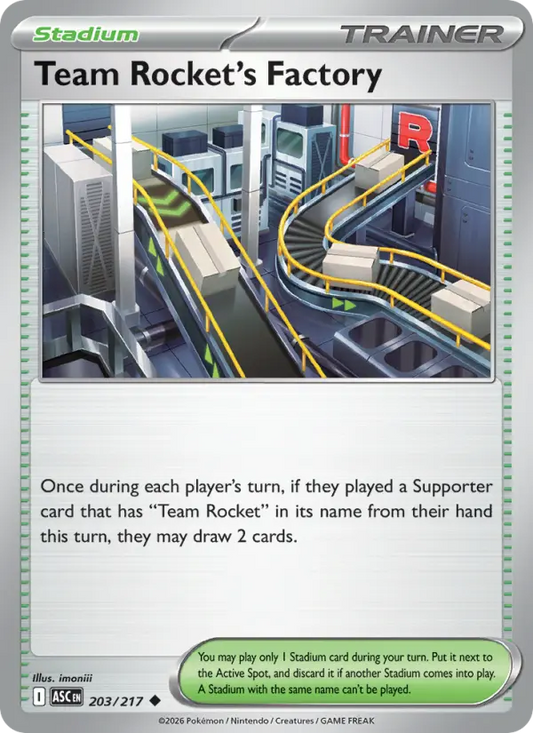 Team Rocket's Factory Reverse Holo 203/217 Ascended Heroes Pokémon Card