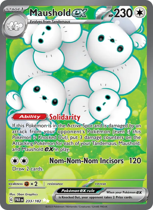 Maushold ex Holo 233/182 Paradox Rift Pokémon Card