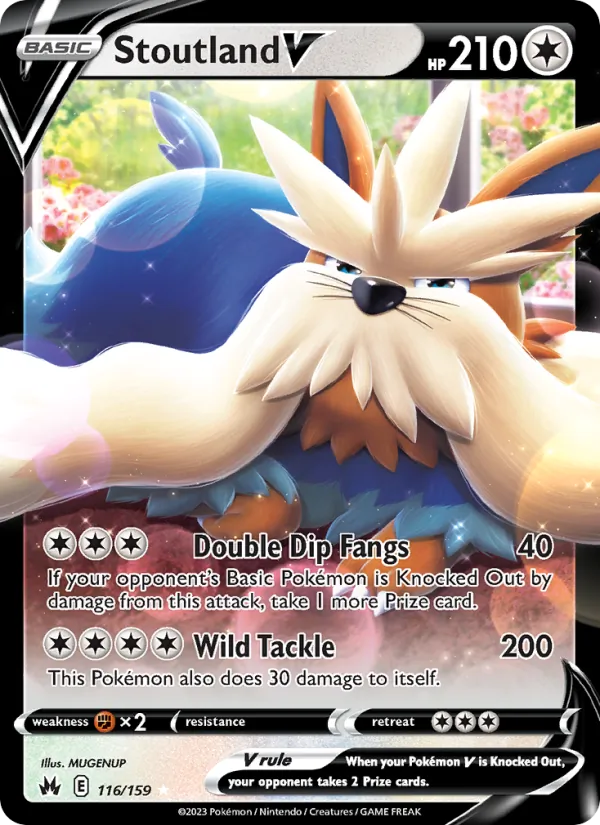 Stoutland V Holo 116/159 Crown Zenith Pokémon Card