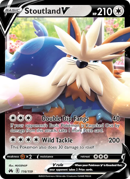 Stoutland V Holo 116/159 Crown Zenith Pokémon Card