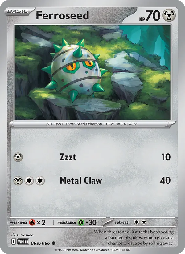 Ferroseed Normal 068/86 White Flare Pokémon Card