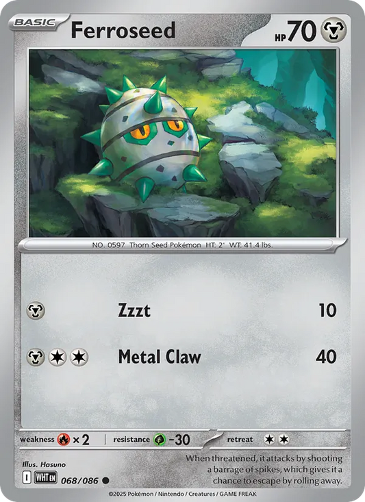 Ferroseed Normal 068/86 White Flare Pokémon Card