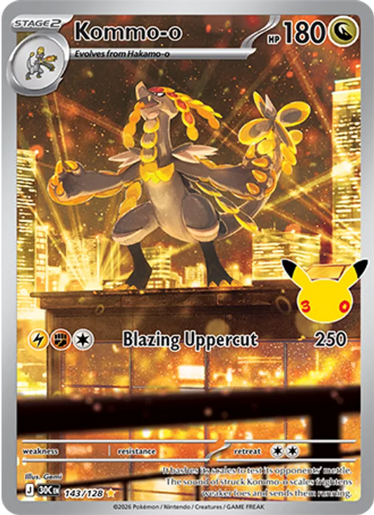 Kommo-o Normal 143/128 30th Celebration Pokémon Card